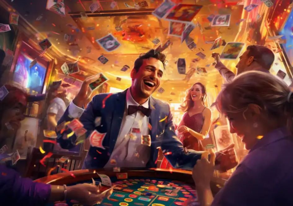 Colourful slot game reels on super scatter platform
